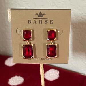 NWT Studio Barse Red and Gold Earrings #BJER